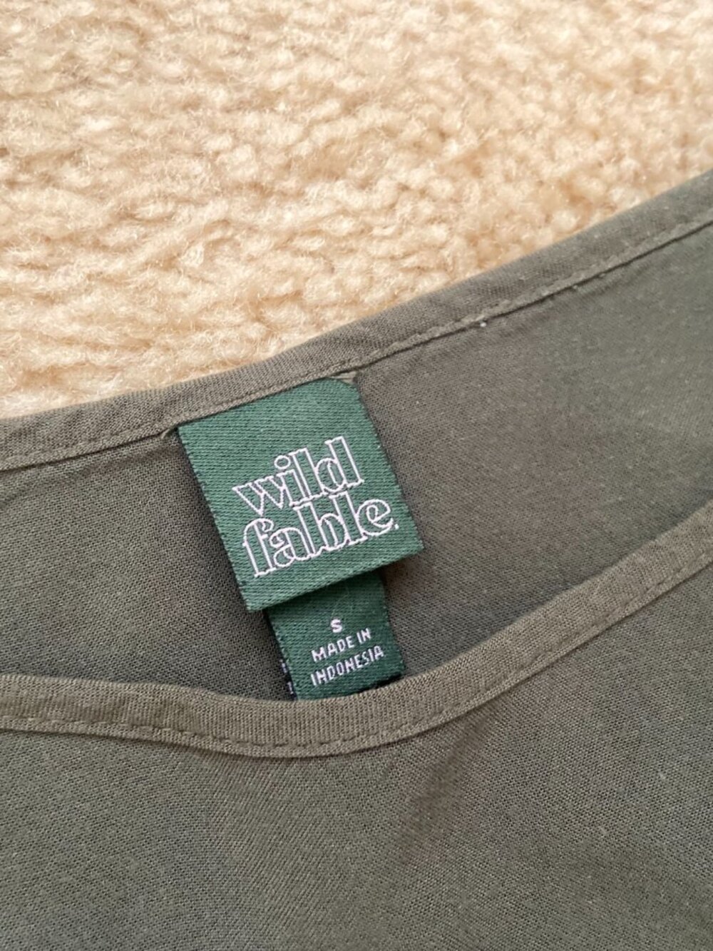 Wild Fable Olive Green Ruffle Hem Cami Tank Top Size Small - Picture 3 of 9